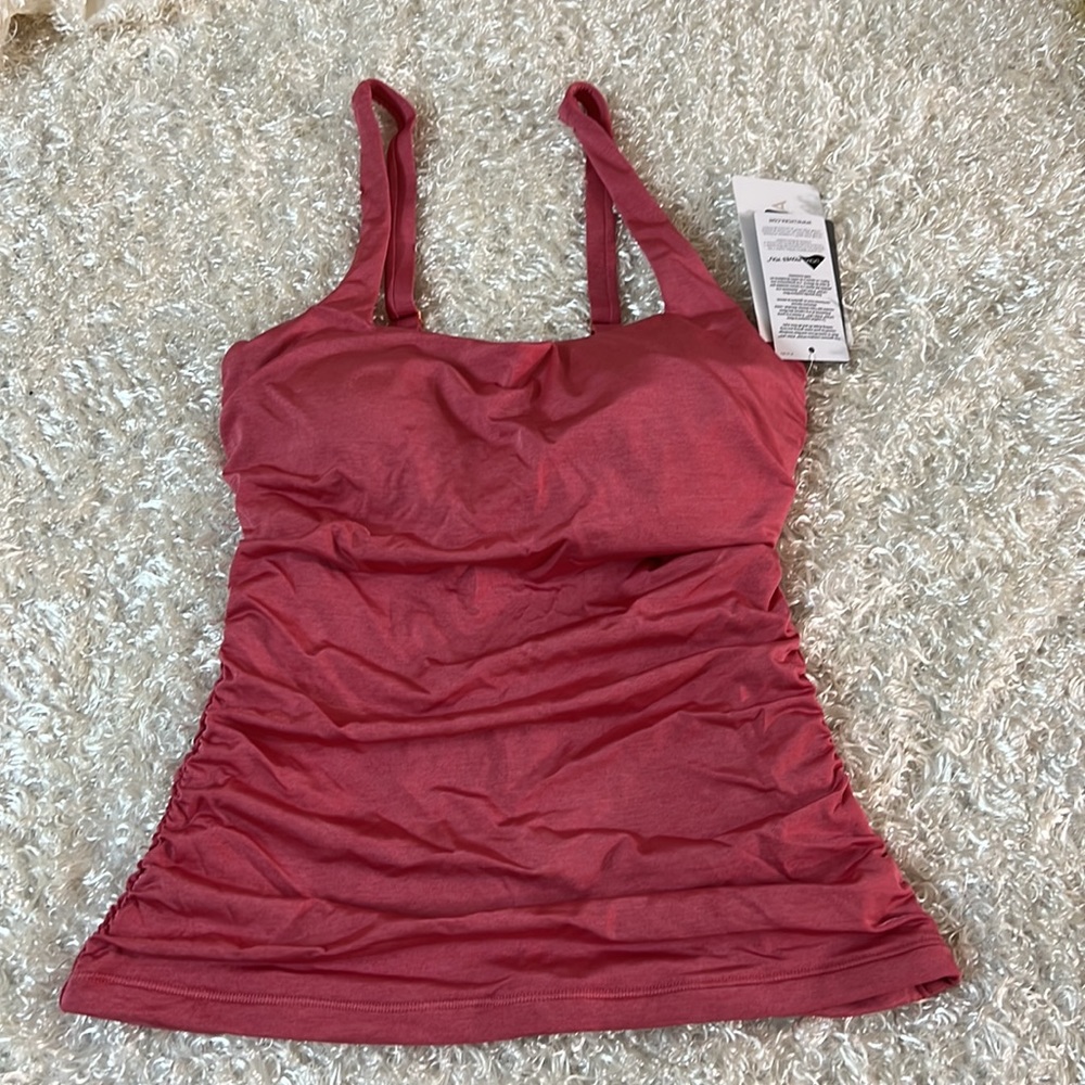 athleta wide strap square-guro swim tank top size 32D/DD